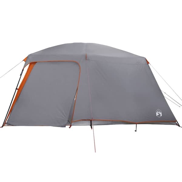 vidaXL 5-personers campingtelt med fortelt vandtæt kuppel grå&orange