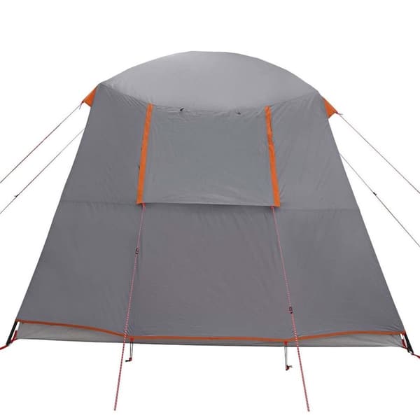 vidaXL 5-personers campingtelt med fortelt vandtæt kuppel grå&orange