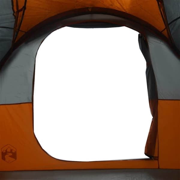 vidaXL 5-personers campingtelt med fortelt vandtæt kuppel grå&orange