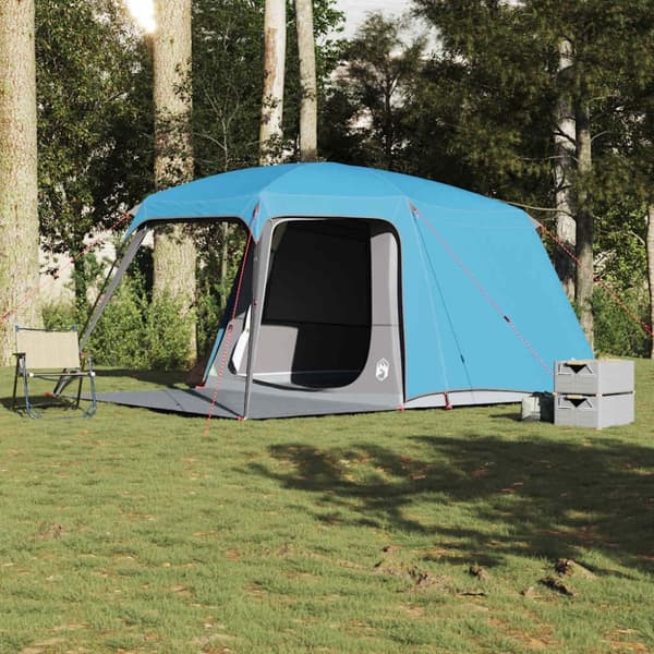vidaXL 5-personers campingtelt med fortelt vandtæt kuppel blå