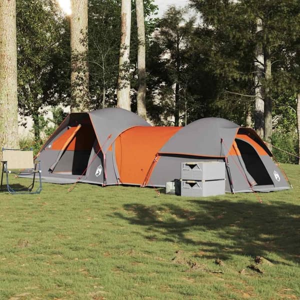 vidaXL 5-personers campingtelt vandtæt grå og orange