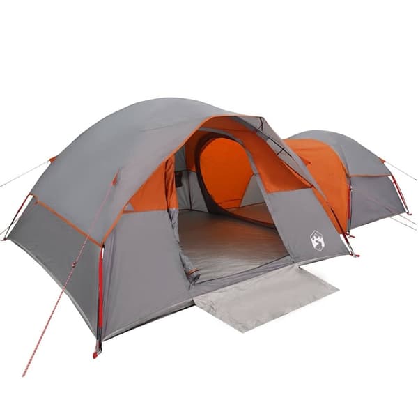 vidaXL 5-personers campingtelt vandtæt grå og orange