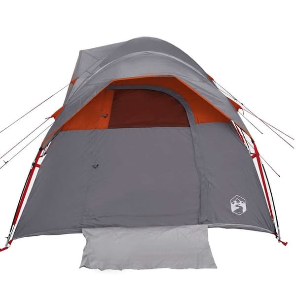vidaXL 5-personers campingtelt vandtæt grå og orange
