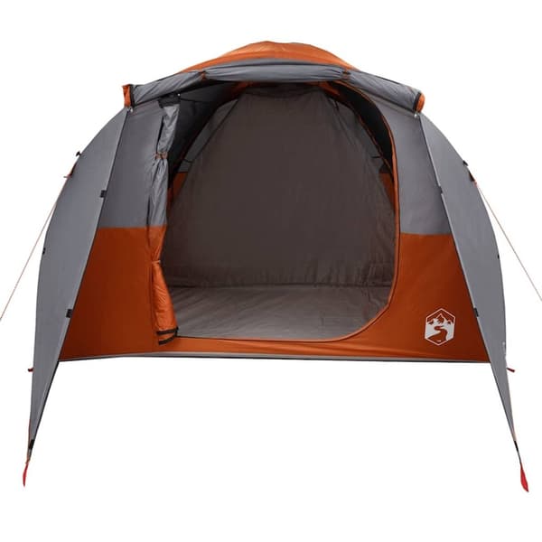 vidaXL Tunneltelt for camping 6 personer grå og oransje vanntett