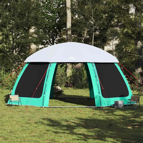 vidaXL Pooltält med avtagbara gylf- och nätväggar havsgrönt 612x612 cm