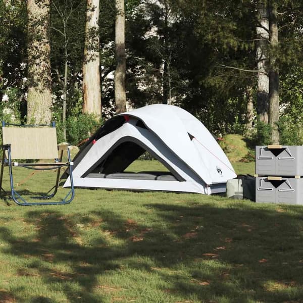 vidaXL Campingtelt for 1 personer hvit blendingsstoff vanntett