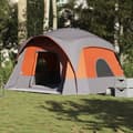 Miniatyrbild 5 av 11: vidaXL Familjetält 6 personer cabin grå och orange vattentätt