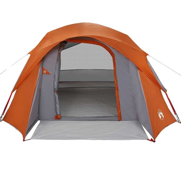 vidaXL Campingtelt 4 personer grå og oransje vanntett