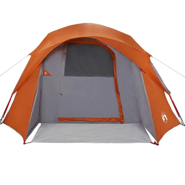 vidaXL Campingtelt 4 personer grå og oransje vanntett
