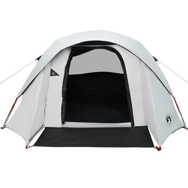 vidaXL Campingtelt hytte 4 personer hvit blendingsstoff vanntett