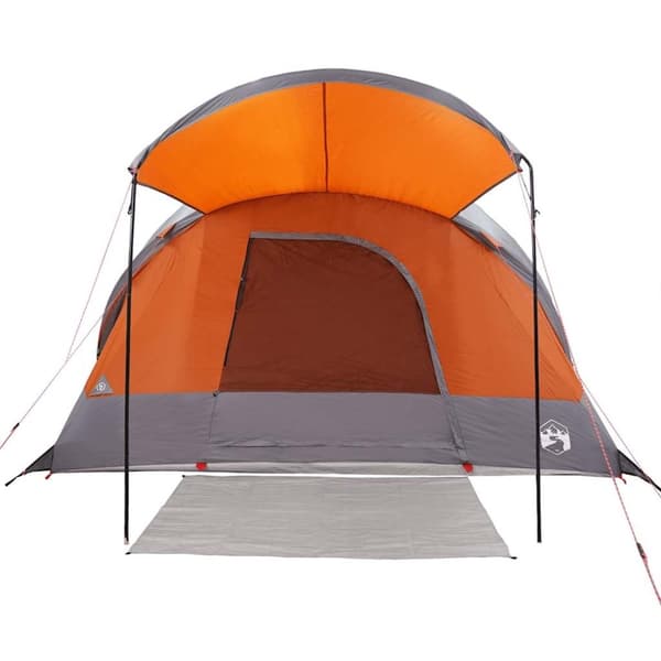 vidaXL 8-personers campingtelt vandtæt grå og orange