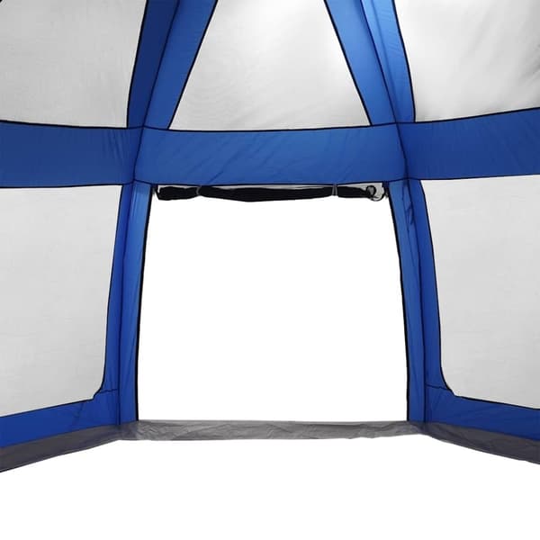vidaXL pooltelt med aftagelig flue og netvægge 510x510 cm azurblå