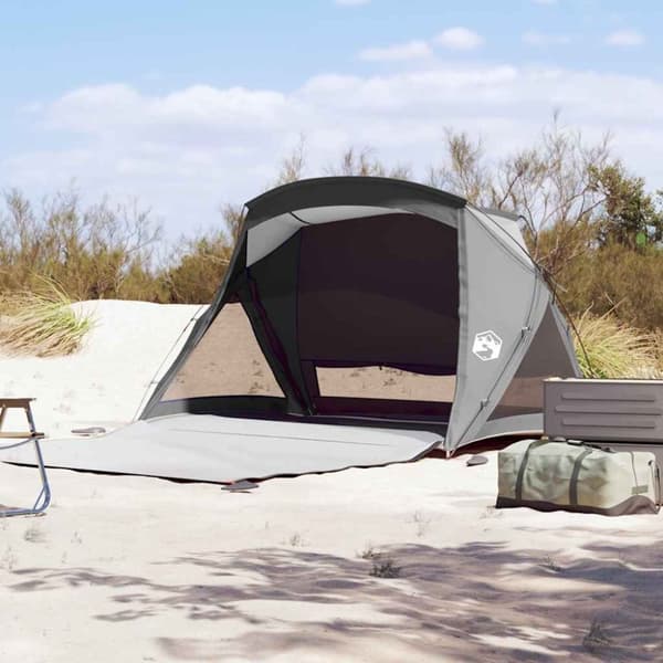 vidaXL 2-personers strandtelt vandtæt grå