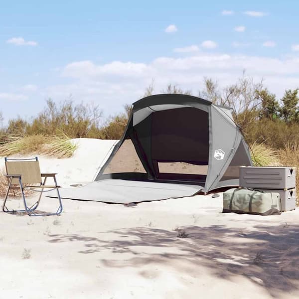vidaXL 2-personers strandtelt vandtæt grå