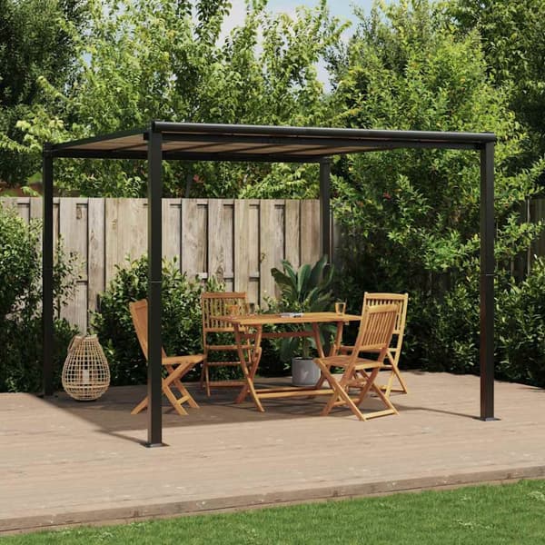 Lusthus antracit 3x3 m aluminium