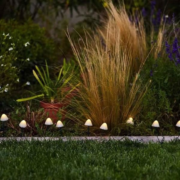 10 mini solcellsljussvampar att sticka - LUMISKY - CHAMPY - 3,8 m - Banbelysning - Varmvit LED