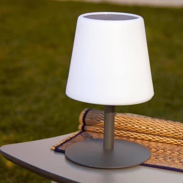 Solar och uppladdningsbar bordslampa - LUMISKY - STANDY TINY SOLAR - H25 cm - Varmvit och dimbar vit LED