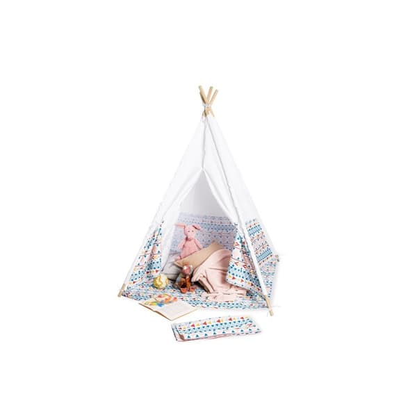 Rootz Kids Tipi Naira telt - indendørs legehus - tipi til børn - med vindue - polyester og træ - 120 cm x 120 cm x 155 cm