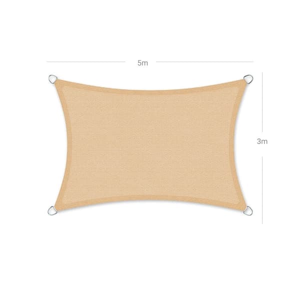 Luifel - Sunshade - 3 x 5 m - Tåre -resistent Sunsleil - Sandy gul