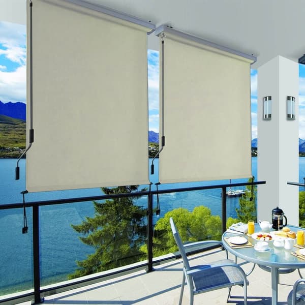 Markise - solbeskyttelse - vindbeskyttelse - beige