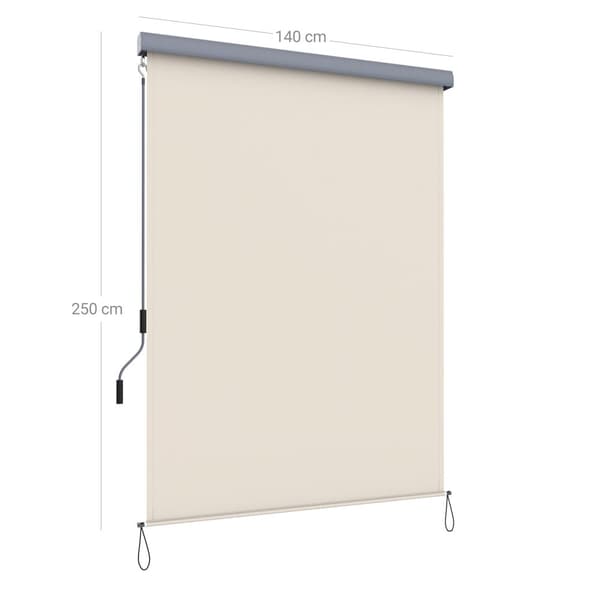 Markise - solbeskyttelse - vindbeskyttelse - beige