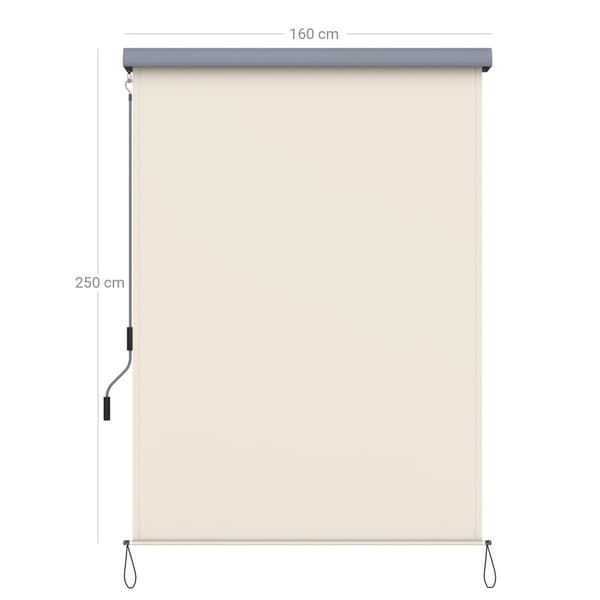 Vertikal tak - markis - solskydd - 1,6 x 2,5 m - beige