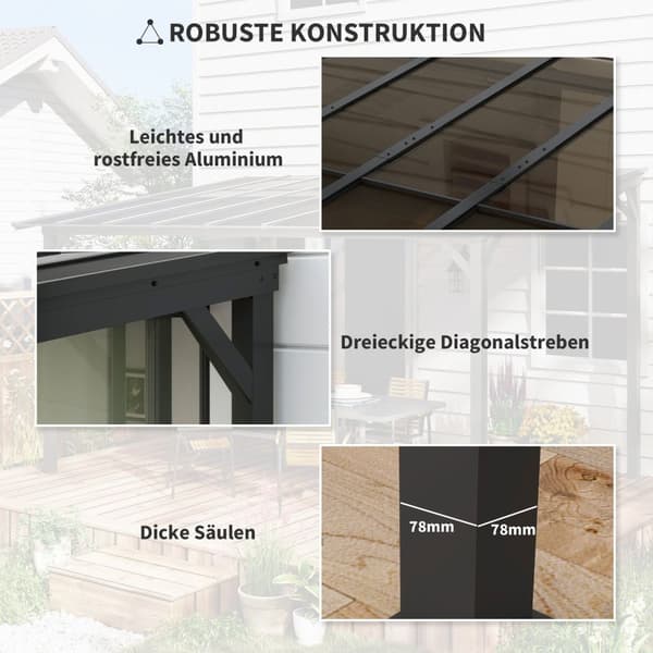 Rootz 3 x 3M Metalli pergola - puutarhapaviljonki - vedenpitävä katos - UV -kestävä - vapaasti seisova