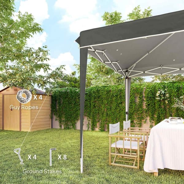 Rootz 3x3m Pop Up Gazebo - Party Tent - Pavilion - UPF50+ Sun Protection - 300cm x 300 cm x 273 cm - enkel transport med bärväska