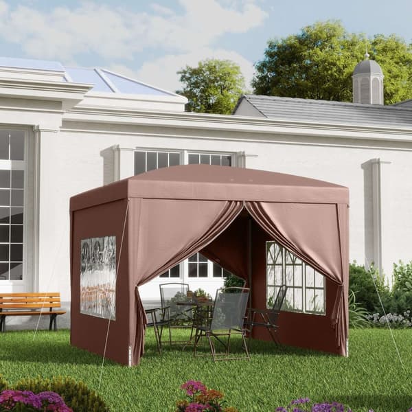 Rootz 3x3m Gazebo -telt - Pavilion - Marquee - UV -beskyttelse - Stålramme - Passer let opsætning - 2,95 m x 2,95 m x 2,58m