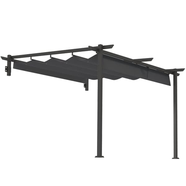 Rootz 3x3m Gazebo Pergola - vindtæt gårdhave baldakin - justerbart tag - UV -beskyttelse - 297 cm x 297 cm x 200/230 cm - Grå
