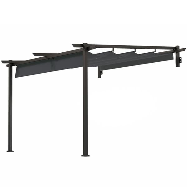 Rootz 3x3m Gazebo Pergola - vindtæt gårdhave baldakin - justerbart tag - UV -beskyttelse - 297 cm x 297 cm x 200/230 cm - Grå