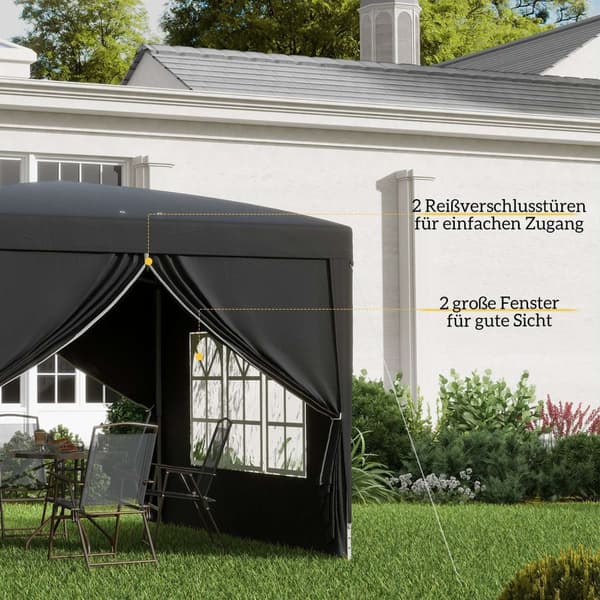 Rootz 3 x 3M Paviljonki - Puutarhateltta - Marquee - UV -suoja - 2,95m x 2,95m x 2,58m - Ihanteellinen juhliin ja retkeilyyn