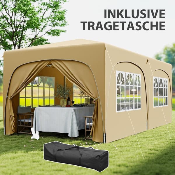 Rootz 3 x 6m Pop -up Gazebo - Puutarhateltta - Ulkokatos - UPF50+ UV -suoja - 597cm x 300cm x 270cm