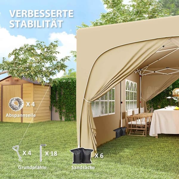 Rootz 3 x 6m Pop -up Gazebo - Puutarhateltta - Ulkokatos - UPF50+ UV -suoja - 597cm x 300cm x 270cm