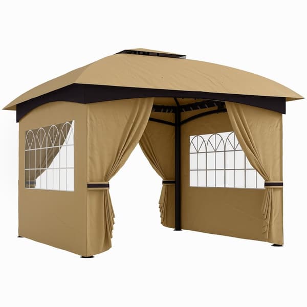 Rootz Garden Gazebo 3,4x3.4m - olutteltta - ulkoilmavartija - UV -suoja - teräsrunko - 335L x 335W x 285H cm