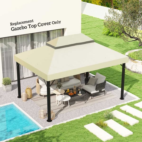 Rootzin huvimajavaihtokatto - tarpauliini - paviljonki - auringonsuojaus upf30+ - 400 cm x 300 cm - valkoinen