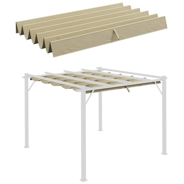 Rootz Pergola Udskiftningstak - Baldakin - Skyggeafdækning - Regnafløb - 250L x 255W CM - Brun polyester