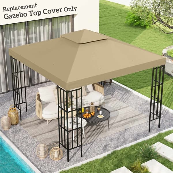 Rootz Pavilion Shade Sail - Sunshade Canopy - Gazebo Cover - Holdable & UV Resistent - 3m x 3m - Polyester med høj densitet 180 gsm - Brun