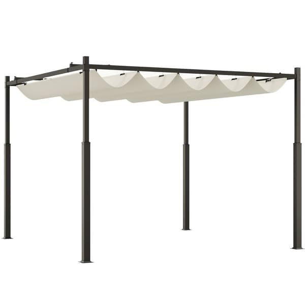 Rootz Pergola Gazebo - Puutarhakatos - Ulkopaviljonki - UPF30+ Suojaus - 298 cm x 298 cm x 230cm - valkoinen - musta
