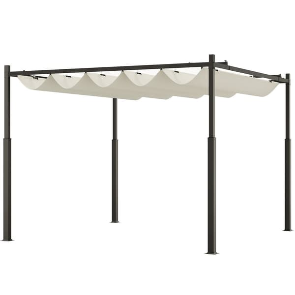 Rootz Pergola Gazebo - Garden Canopy - Outdoor Pavilion - UPF30+ Protection - 298cm x 298 cm x 230 cm - White -svart