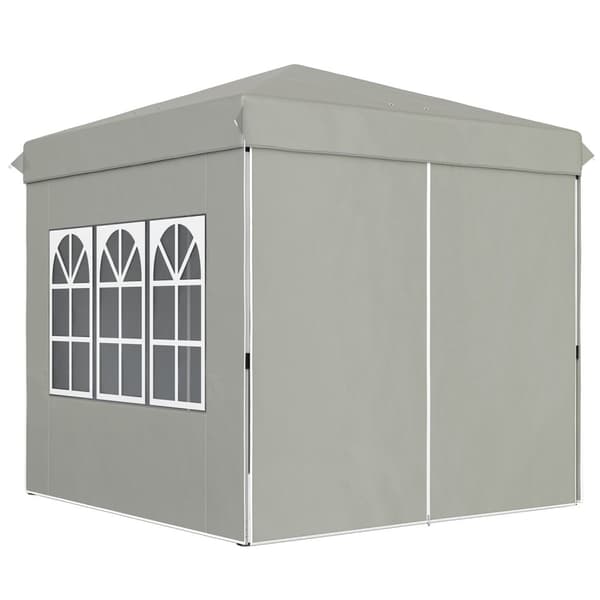 Rootz Pop Up Gazebo Telt - Garden Pavilion - Party Shelter - UPF50+ Beskyttelse - 248 cm x 248 cm x 270 cm - Grå
