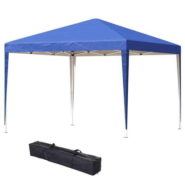 Rootz Pop -Up Folding Gazebo - Garden Tent - Party Pavilion - UV Protection - 2,95 x 2,95m - Steel & Oxford Fabric - Blue