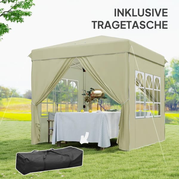 Rootz Pop Up Gazebo Telt - Garden Pavilion - Foldbar baldakin - UPF50+ UV -beskyttelse - 248L x 248W X 270H CM - Grøn