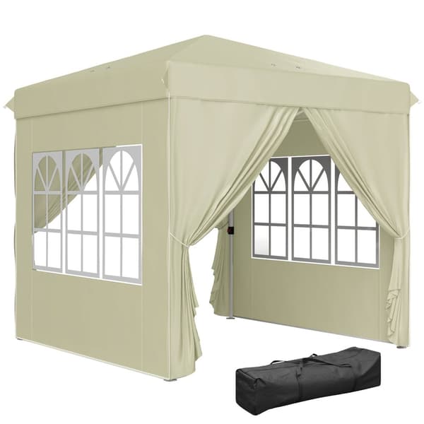 Rootz Pop Up Gazebo Telt - Garden Pavilion - Foldbar baldakin - UPF50+ UV -beskyttelse - 248L x 248W X 270H CM - Grøn