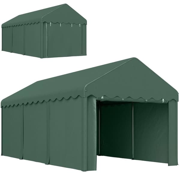 Rootz Carport Vehicle Shelter - Portable Garage - Telt Garage - UV Resistent - 594x300x280cm - Rummelig beskyttelse af biler og både