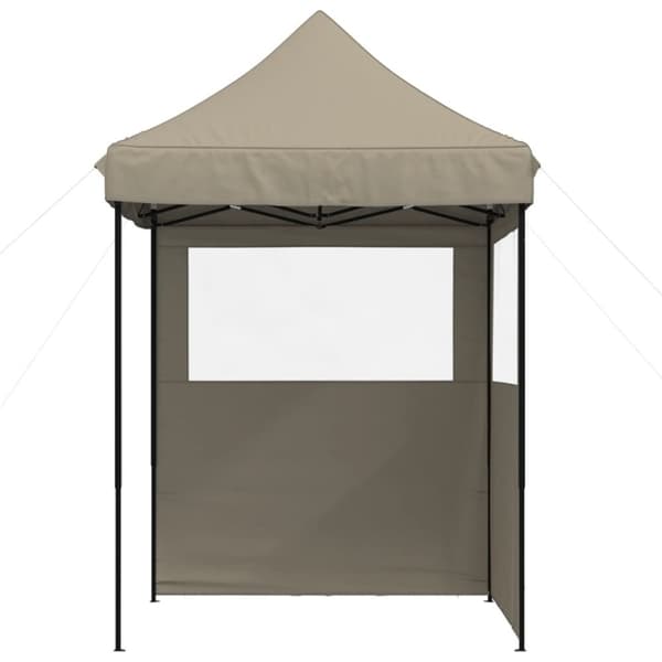 Pop-Up hopfällbart partytält med 2 sidoväggar taupe