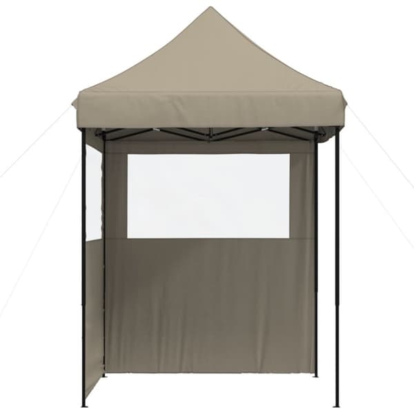 Pop-Up hopfällbart partytält med 2 sidoväggar taupe