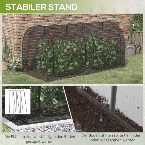 Rootz Garden Netting Plant Protection Tent - Pest Net - Insektsskydd - Vindtät - 249 x 120 x 120 cm