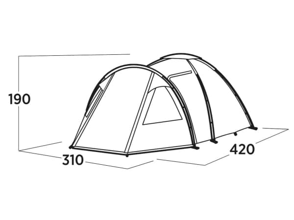 Easy Camp Kinn 5, Camping, Hard ramme, Dome/ Kuletelt, 5 person(er), 10,3 kg, Grønn