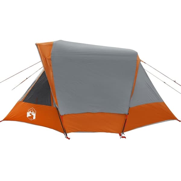vidaXL 4-personers campingtelt vandtæt grå og orange